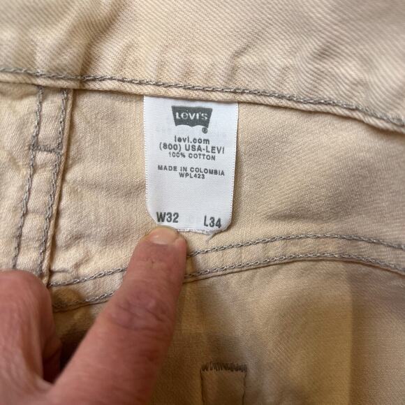 Vintage Levis 501XX Jeans Men 32 Light Beige Straight Overlock Stitch Button Fly - Picture 6 of 16